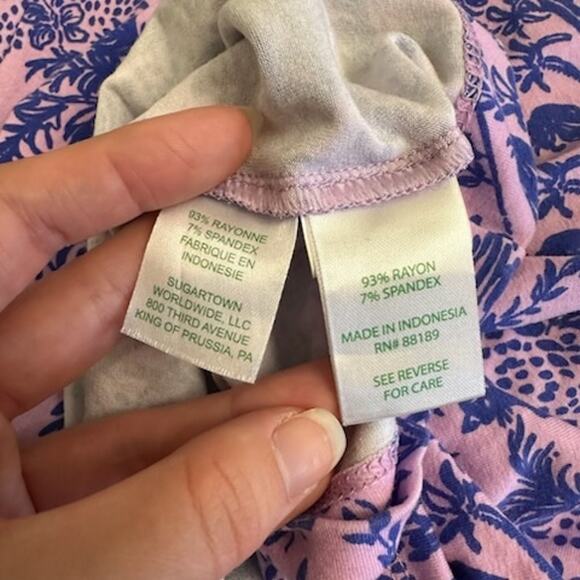 Lilly Pulitzer Girls XL 12-14 Shift Dress Pink Blue Animal Print‎ Bell Sleeve - Picture 6 of 7